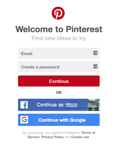 pinterest web form design